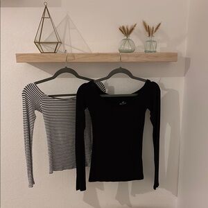Hollister Boat Neck Long Sleeve Tops